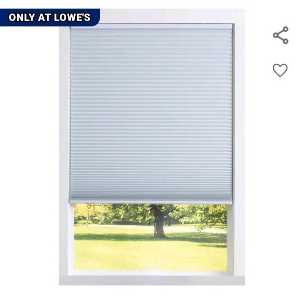Allen + Roth 34" x 64" White Blackout Cordless Cellular Shade No Hardware